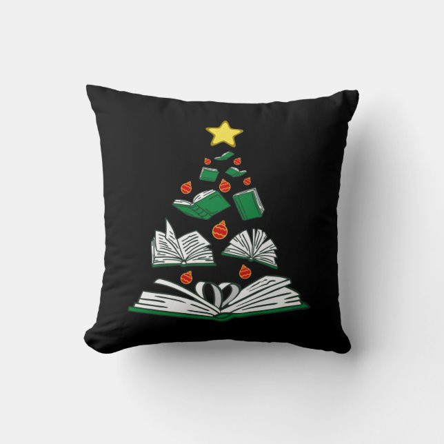 Bookish Christmas Tree III Cushion (Front)
