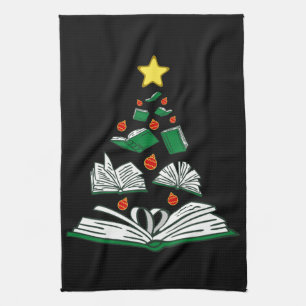 Bookish Christmas Tree III Tea Towel