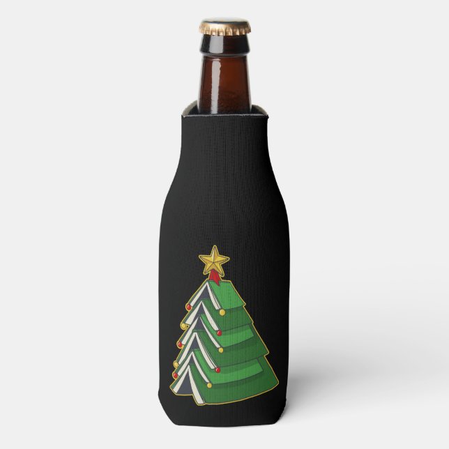Bookish Christmas Tree IV Bottle Cooler (Bottle Front)