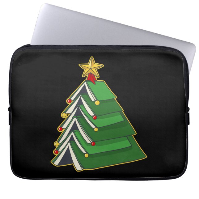 Bookish Christmas Tree IV Laptop Sleeve (Front)
