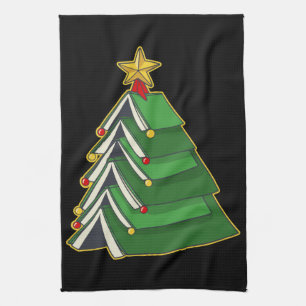 Bookish Christmas Tree IV Tea Towel