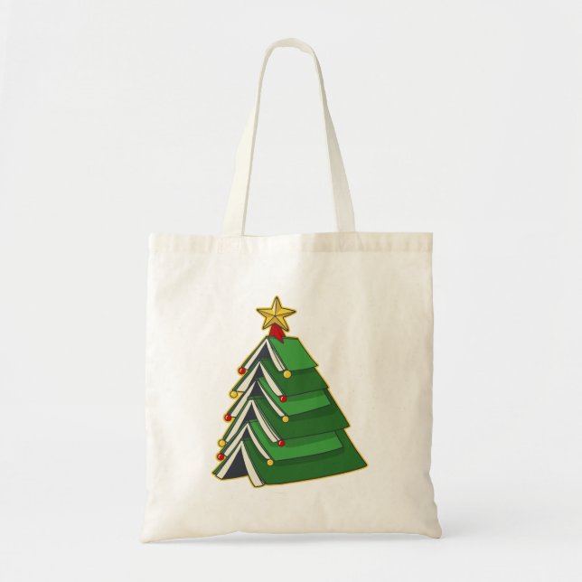 Bookish Christmas Tree IV Tote Bag (Front)