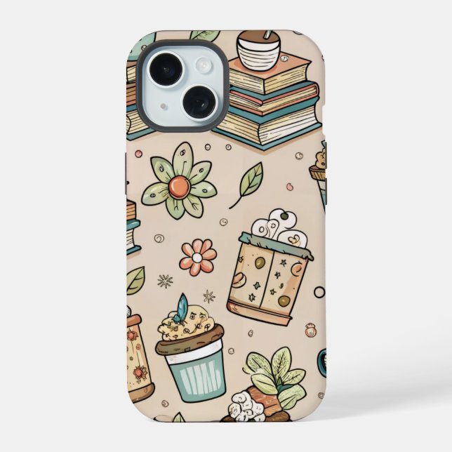 Bookish Coffee iPhone Case – Cosy Reader Aesthetic (Back)