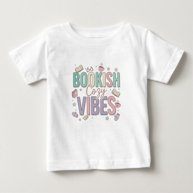 Bookish Cozy Vibes Pastel Art Baby T-Shirt (Front)