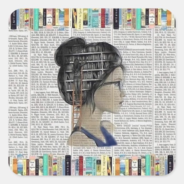Bookish Delight for Bookworms and Bibliophiles Square Sticker (Front)