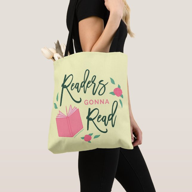 Bookish Floral Readers Gonna Read Tote Bag (Close Up)