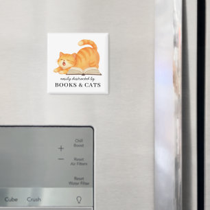 Bookish Ginger Cat Funny Book Lover Saying Magnet