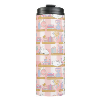 Bookish Girly Pink Cute Cat Name Ther Thermal Tumb Tumbler