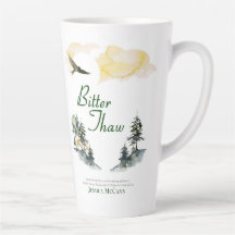 Bookish latte mug with Bitter Thaw book cover