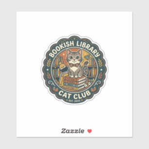 Bookish Library Cat POD Vector Art - Bookish Libra