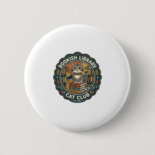 Bookish Library Cat POD Vector Art - Bookish Libra 6 Cm Round Badge