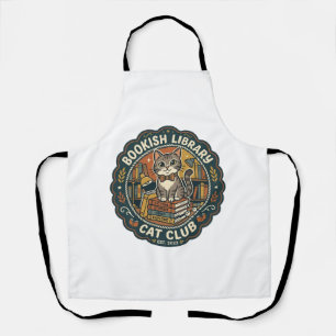 Bookish Library Cat POD Vector Art - Bookish Libra Apron