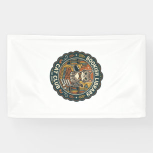 Bookish Library Cat POD Vector Art - Bookish Libra Banner