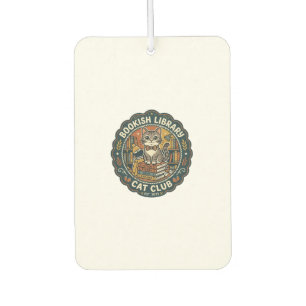Bookish Library Cat POD Vector Art - Bookish Libra Car Air Freshener