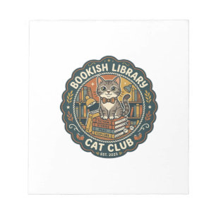 Bookish Library Cat POD Vector Art - Bookish Libra Notepad