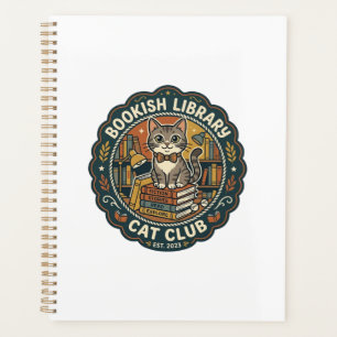 Bookish Library Cat POD Vector Art - Bookish Libra Planner