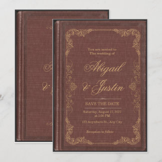 Bookish Library Wedding Invitation