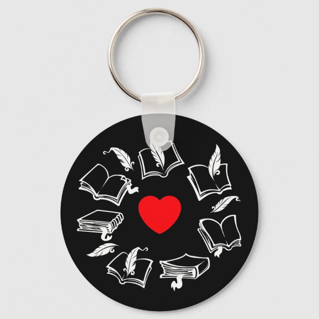 Bookish Love Key Ring (Front)
