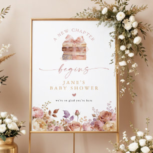 Bookish Story Book New Chapter Baby Shower Poster