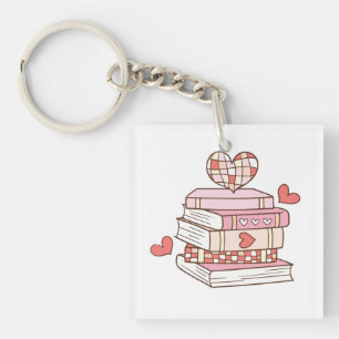 Bookish vibes key ring