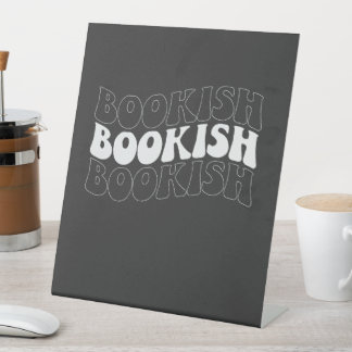 BOOKISH wavy retro Pedestal Sign
