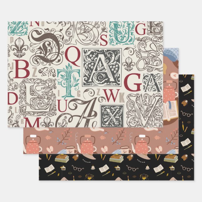 Bookish Wrapping Paper Sheet (Set)