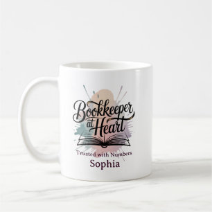 Bookkeeper at Heart Personalised Coffee Mug