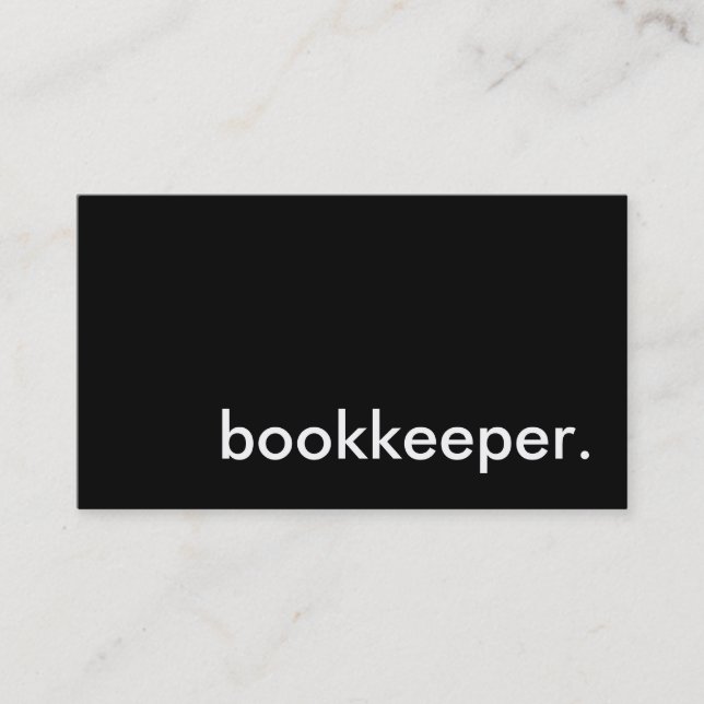 bookkeeper. business card (Front)