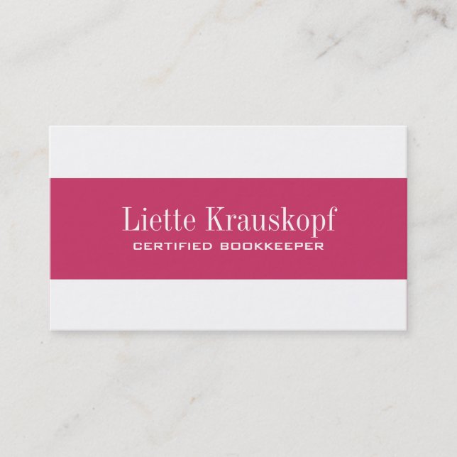 Bookkeeper Business Cards (Front)