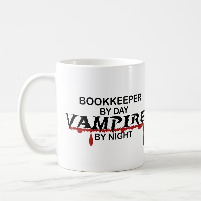 Bookkeeper by Day, Vampire by Night Coffee Mug (Left)