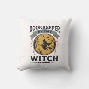 Bookkeeper by Day Witch by Night Vintage Shirt Des Cushion