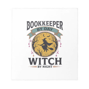 Bookkeeper by Day Witch by Night Vintage Shirt Des Notepad