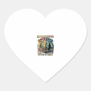 Bookkeeper Day Witch Night Halloween Owl Books Pum Heart Sticker