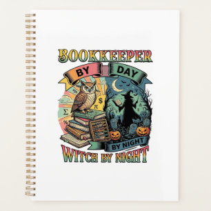 Bookkeeper Day Witch Night Halloween Owl Books Pum Planner