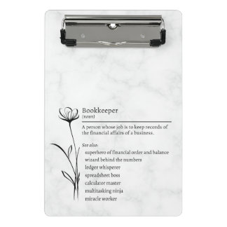 Bookkeeper Definition Funny Synonym Mini Clipboard