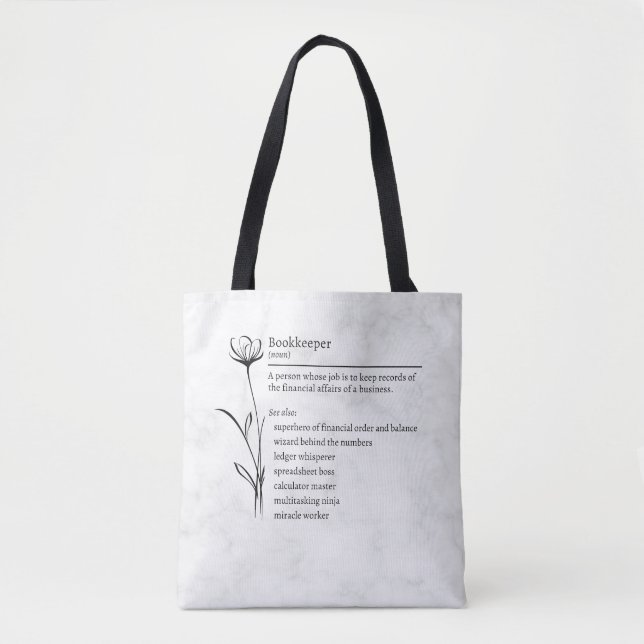 Bookkeeper Definition Funny Synonyms Tote Bag (Front)