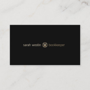 Bookkeeper Gold Calculator Icon Business Card