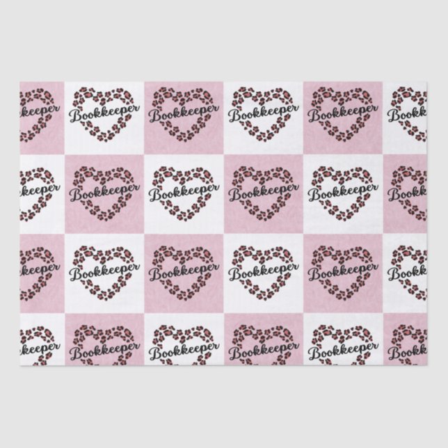 Bookkeeper Leopard Heart Frame Tissue Paper (Front)