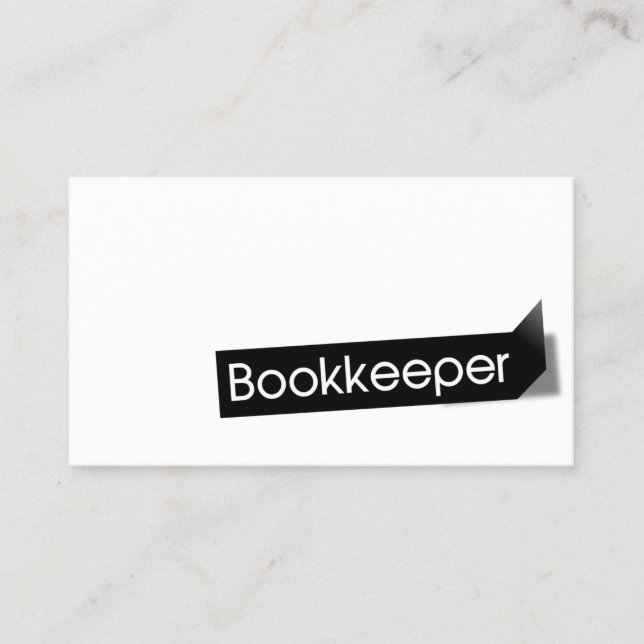 Bookkeeper Modern Black Label Bookkeeping Business Card (Front)
