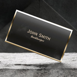 Bookkeeper Modern Gold Frame Bookkeeping Business Card