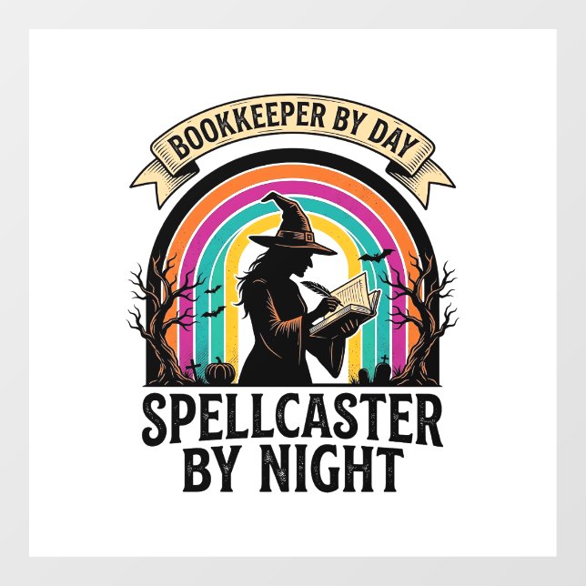 Bookkeeper Witch Retro Halloween Accounting Design (Sheet)