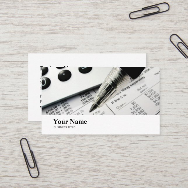 Bookkeeping Accounting Auditing Clerks Business Ca Business Card (Front/Back In Situ)