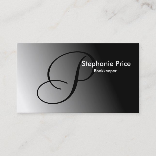 Bookkeeping & Accounting Business Card - Monogram (Front)
