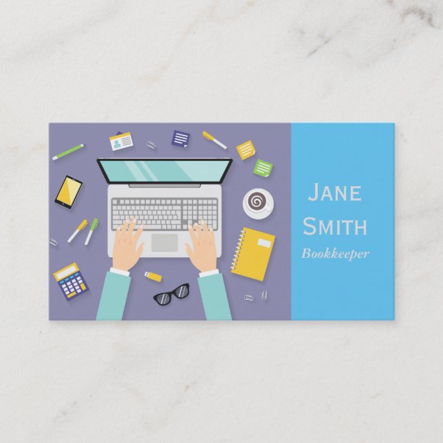 Bookkeeping accounting services business card (Front)