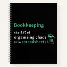 Bookkeeping Art Organising Spreadsheet Notebook