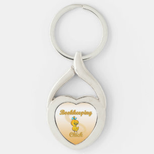 Bookkeeping Chick Key Ring