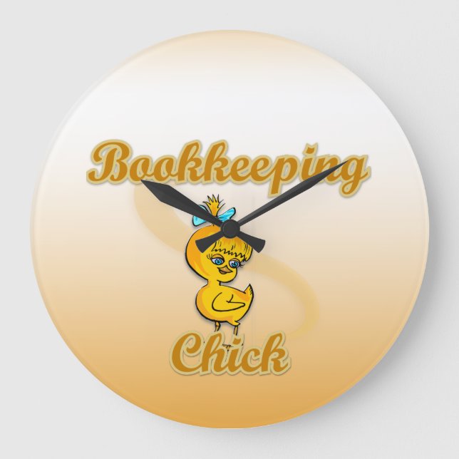 Bookkeeping Chick Large Clock (Front)