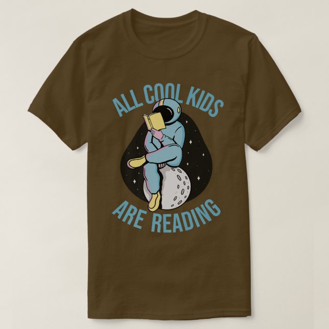 BookLover  Astronaut Reads Book  Bookworm  T-Shirt (Design Front)