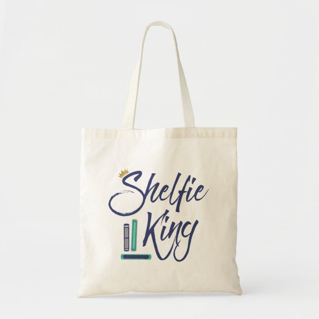Booklover Shelfie King Tote Bag (Front)