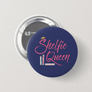 Booklover Shelfie Queen 6 Cm Round Badge